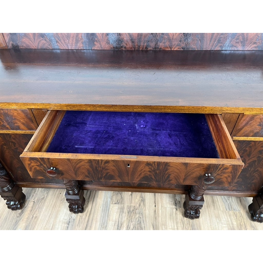 Antique American Empire Style Mahogany Sideboard Purportedly From J.D. Rockefeller’s Cleveland Mansion
