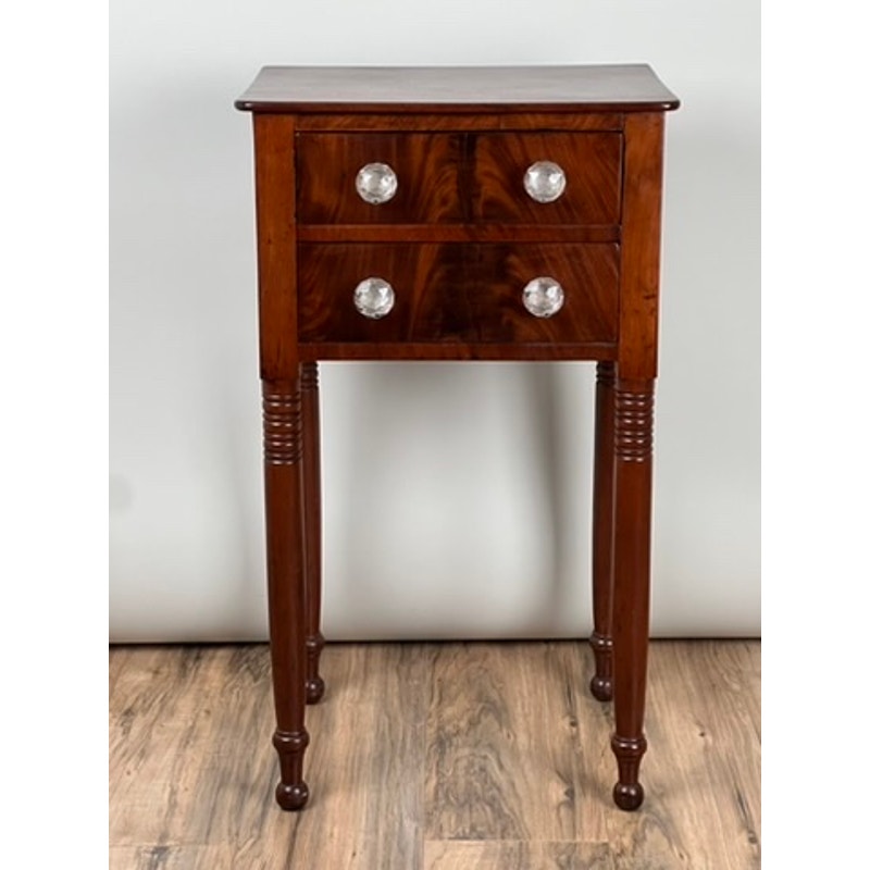 Antique Mahogany Federal Period Sheraton Two Drawer Stand c. 1820