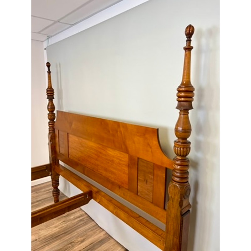 Antique 19th Century Sheraton Field Bed Resized to King by Leonards New England Seekonk, MA