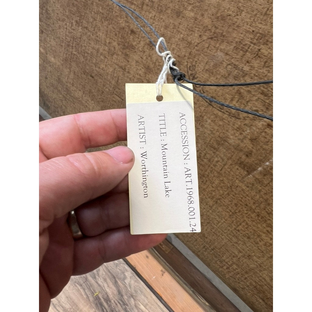 Painting Oil on Canvas Alfred Worthington (British 1835-1927) “Mountain Lake” Signed Lower Right