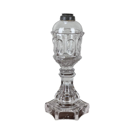 Antique Boston Sandwich Glass Whale Oil Lamp c. Mid 19th Century
