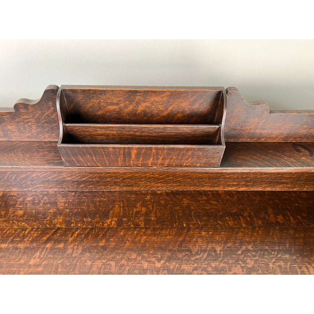 Vintage Scandinavian Solid Quarter Sawn Oak Writing Desk
