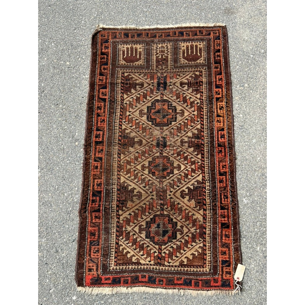 Antique Northeast Persian Baluch Prayer Rug c. Mid 19th Century 2’5 x 4’6