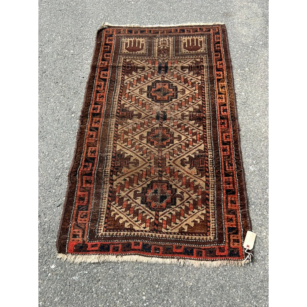Antique Northeast Persian Baluch Prayer Rug c. Mid 19th Century 2’5 x 4’6