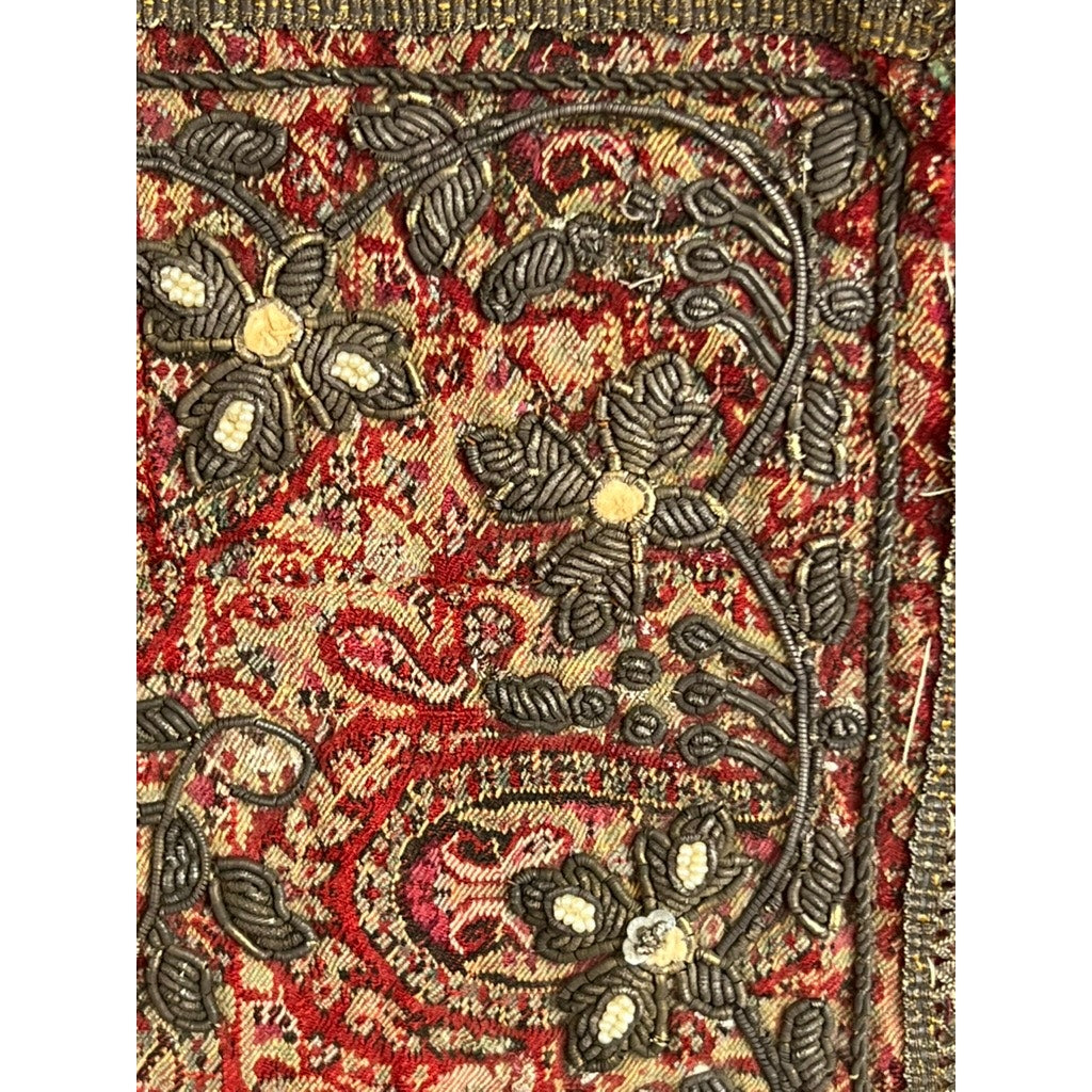 Fine Antique Zardozi Embroidered Panel | Kashmir c. Late 19th Century | Silver Thread & Beads