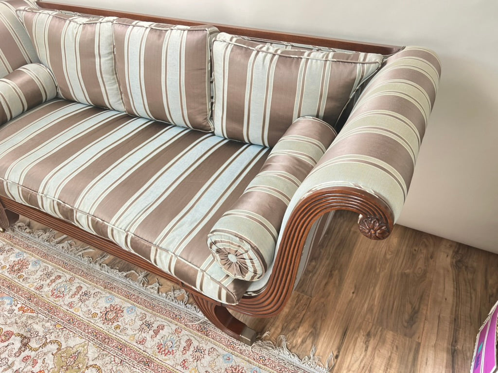 Vintage David Salmon Furnishers Mahogany Regency Style Sofa