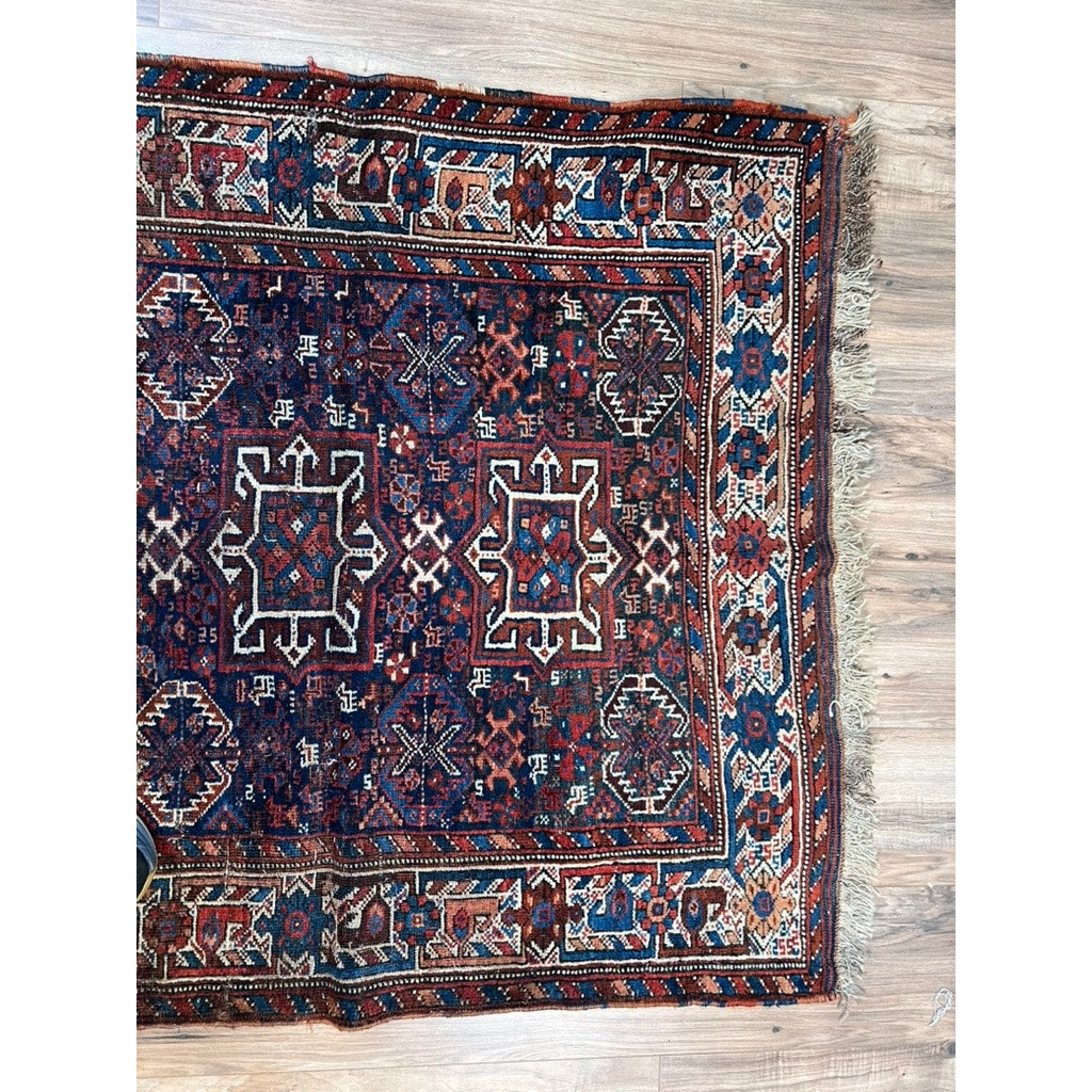 Antique Southwest Persian Khamseh Rug c. Late-19th Century – 3’7” x 9’1”