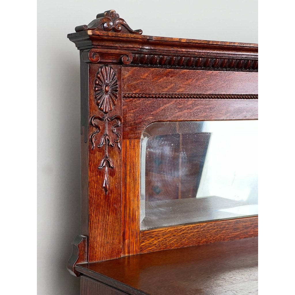 Antique Victorian Oak Side by Side Secretary c. 1900