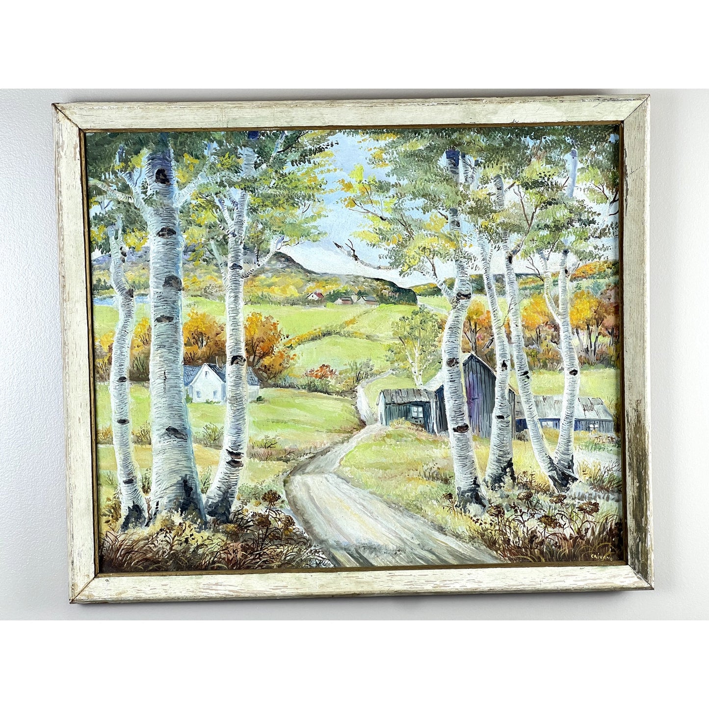 Oil on Board Painting “Summer Birches” by Rocco Caivano