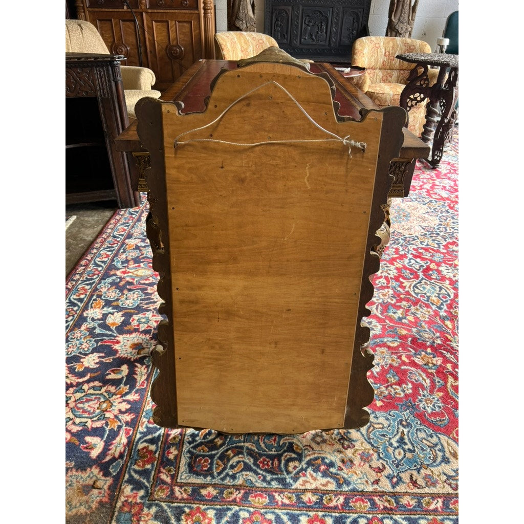 Antique Italian Regency Style Wall Mirror with Cherub Crest