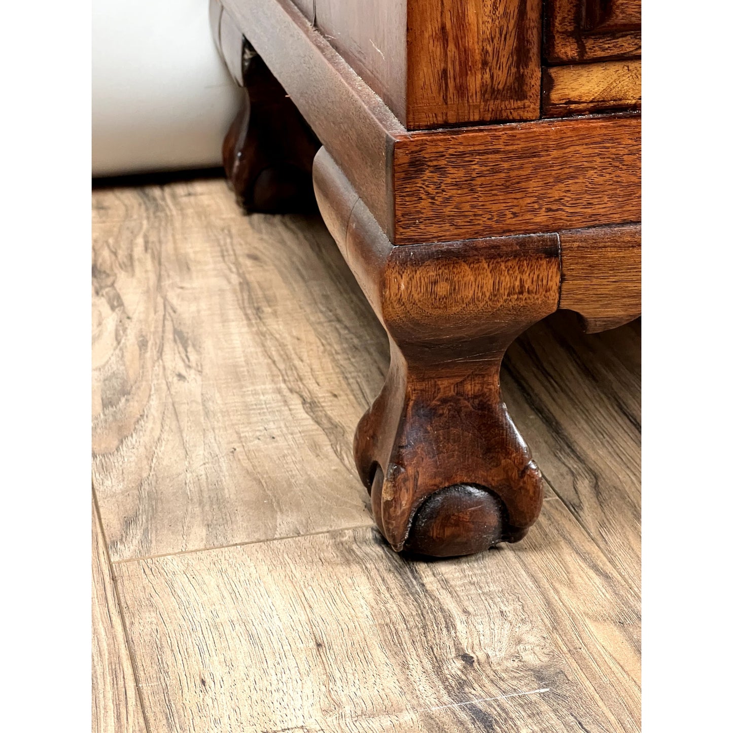 Antique Chippendale Style Mahogany Block Front Secretary c. 1910
