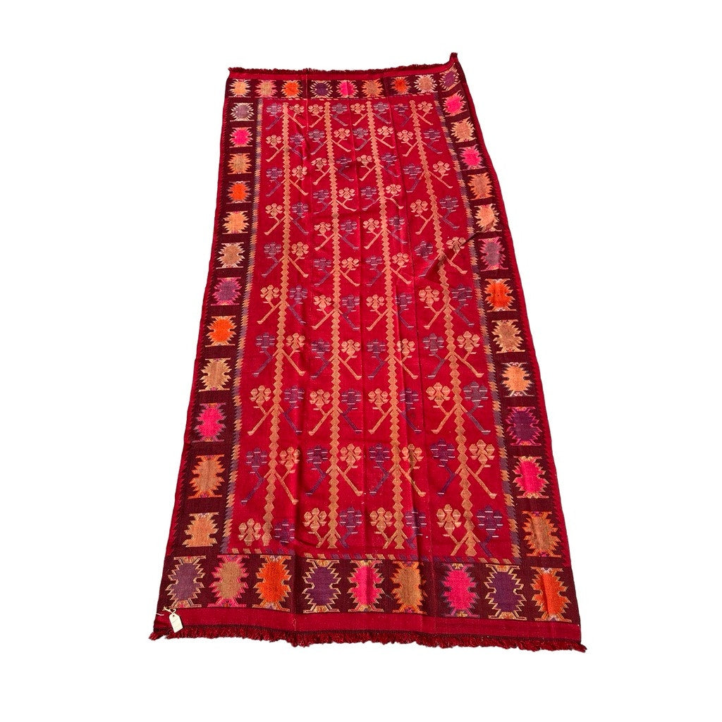 Vintage Handmade Bulgarian Thracian Kilim Flat Weave Rug c. Early 20th Century 5’4 x 11’7