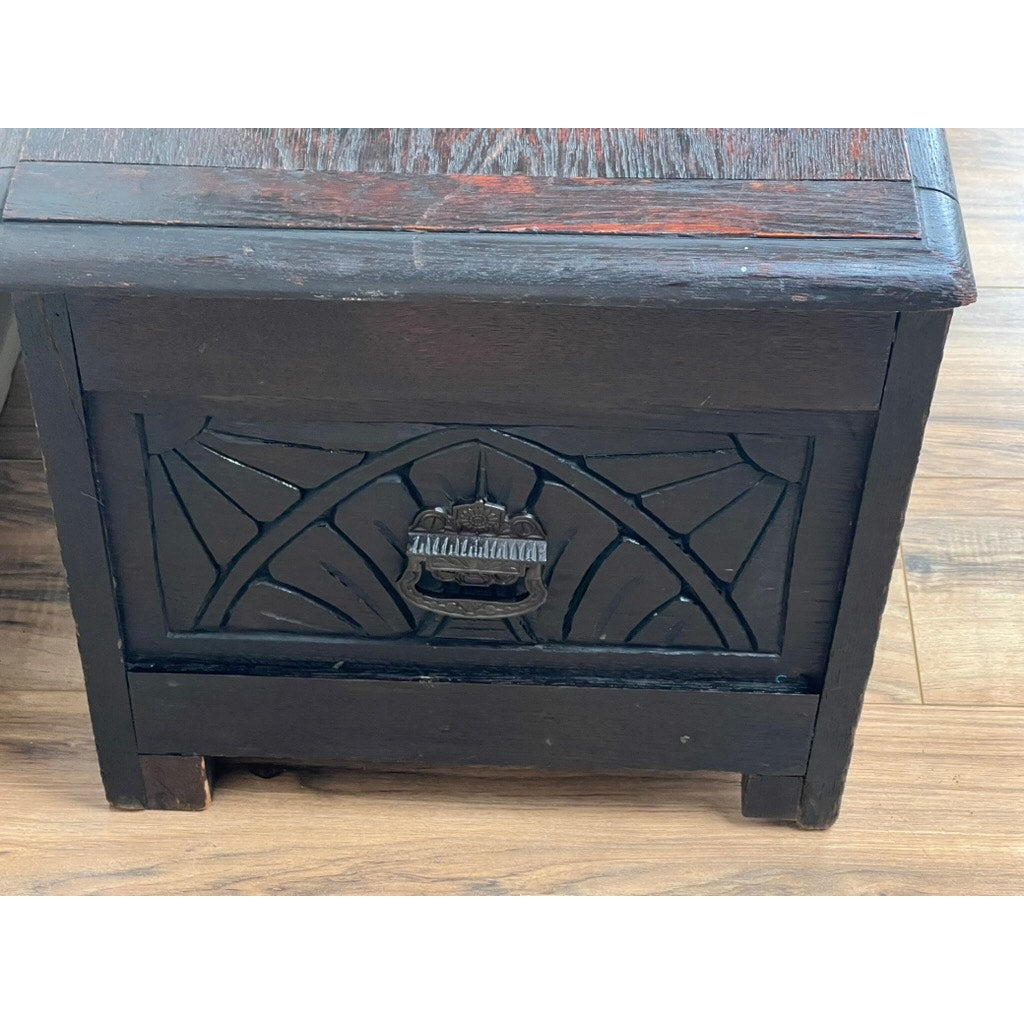 Antique English Oak Jacobean Style Coffer c. Late 19th Century