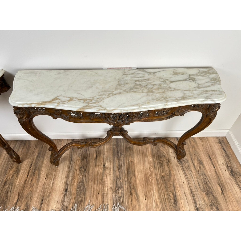 Antique Pair Louis XV Rococo Portor de Pyrénées Console Tables c. Late 18th Century