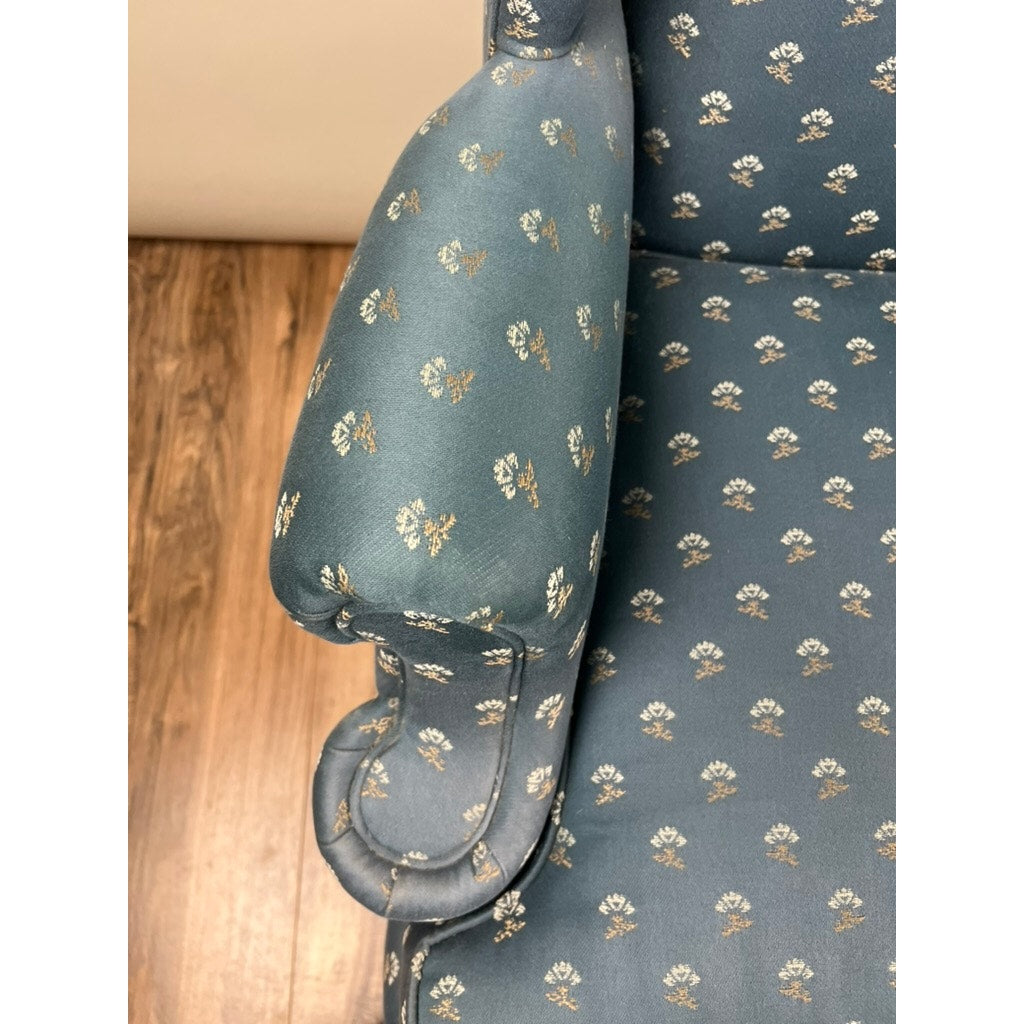 Vintage Blue Wingback Arm Chair by Laine