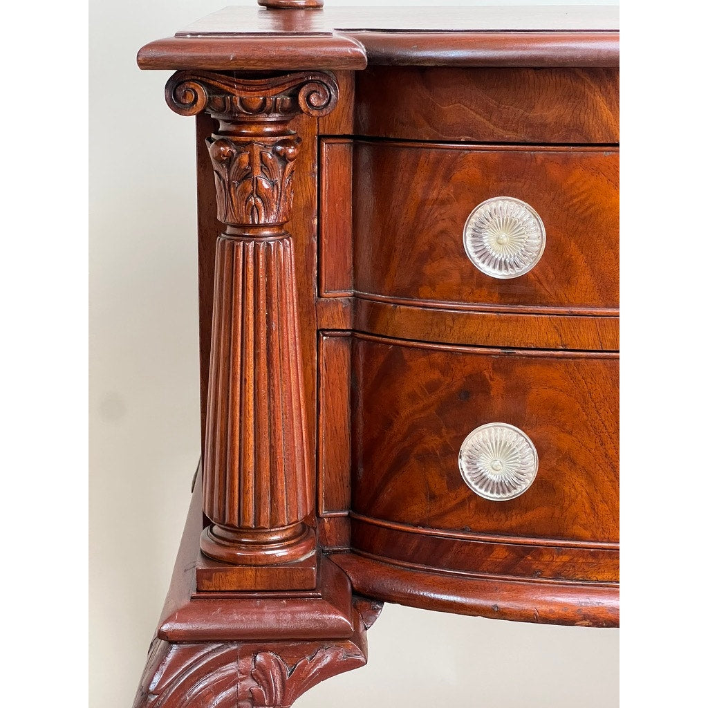 Antique George IV Chippendale Flame Mahogany Buffet c. Mid 19th Century