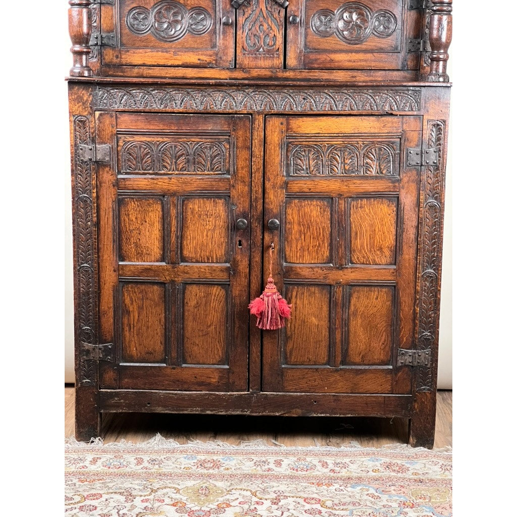 Antique Elizabethan Tudor Oak Court Cupboard c. Late 16th Century
