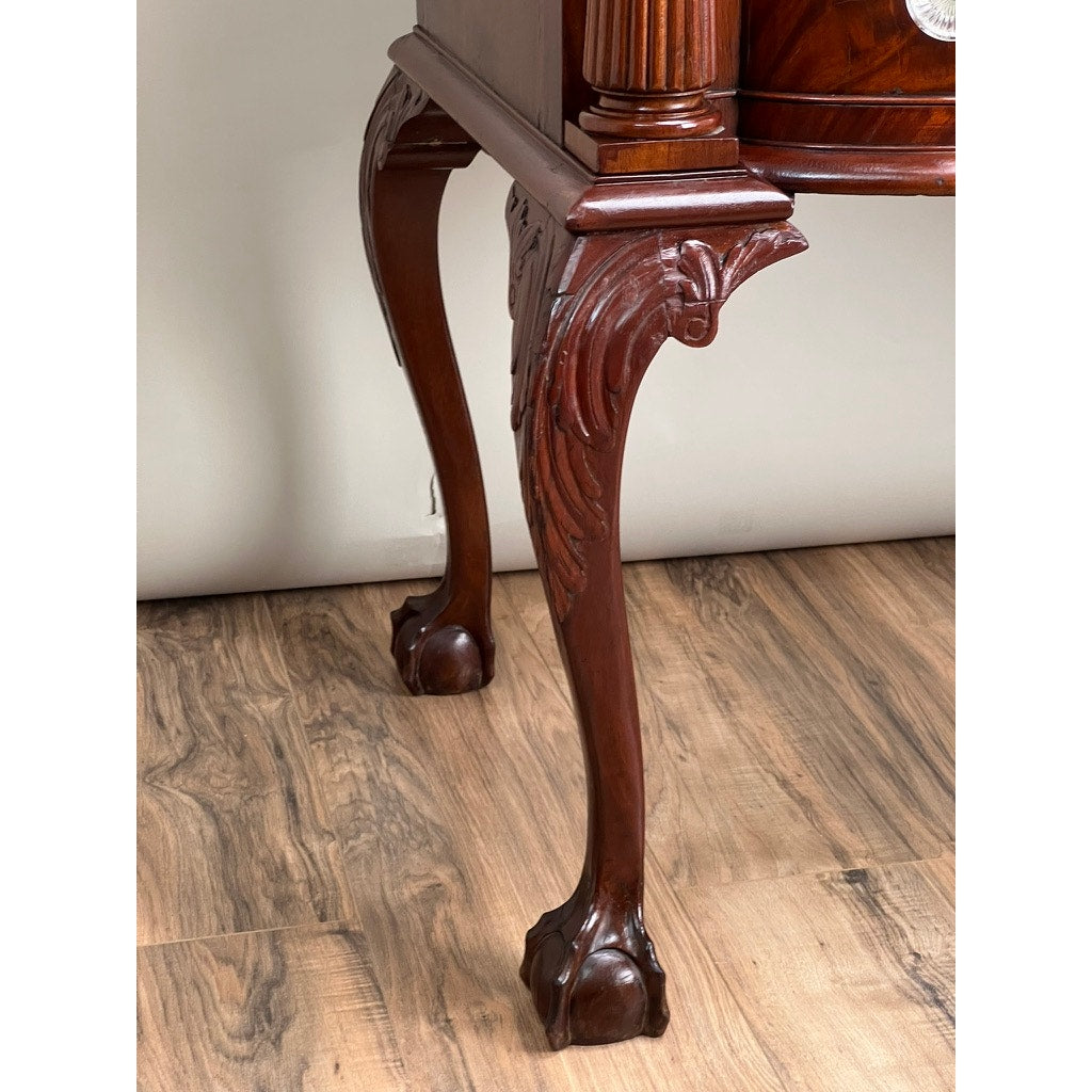 Antique George IV Chippendale Flame Mahogany Buffet c. Mid 19th Century