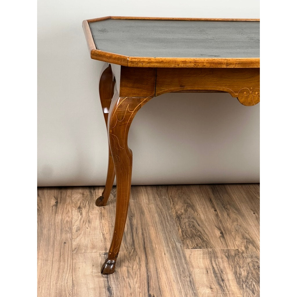 Antique Louis XV Provincial Walnut One Drawer Writing Desk or Side Table c. 18th Century