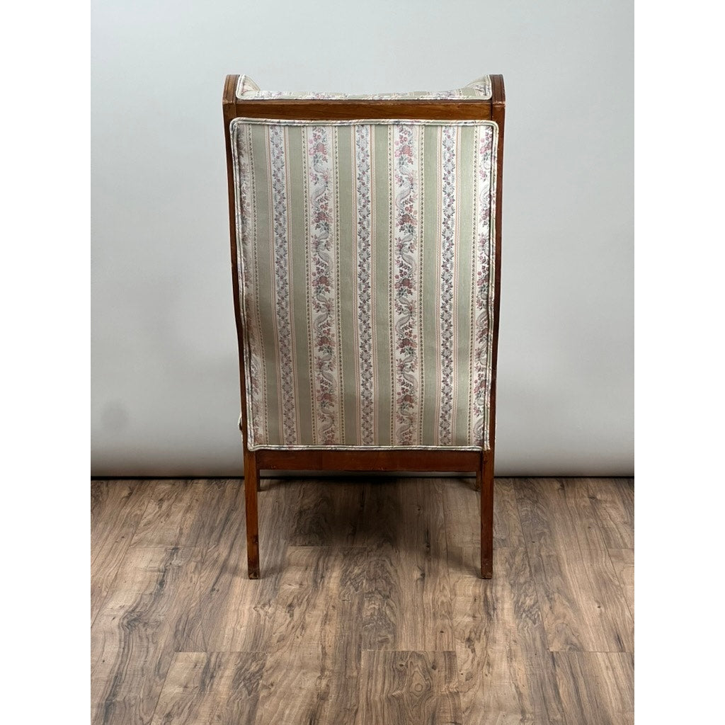 Antique 19th Century Biedermeier Fruitwood Wing Back Chair Probably German or Austrian