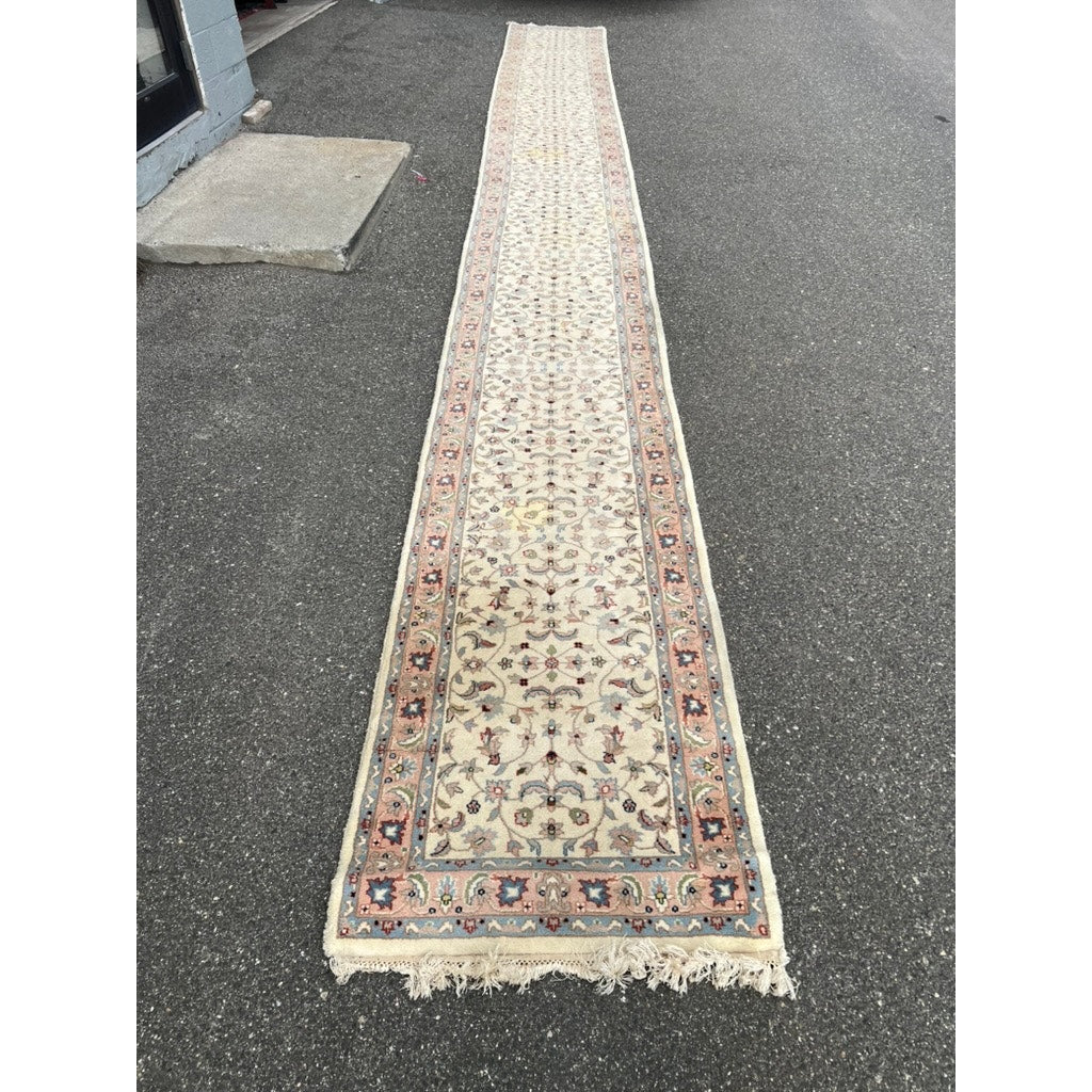 Vintage Nain Style Runner Rug with Ivory Field – c. Late 20th Century, 2’6 x 23’9