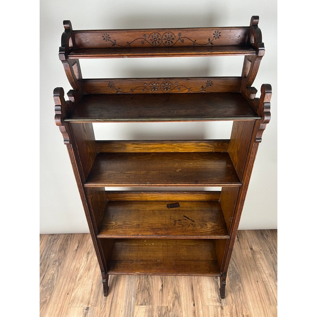 Antique Eastlake Victorian Chestnut Book Shelf c. 1890