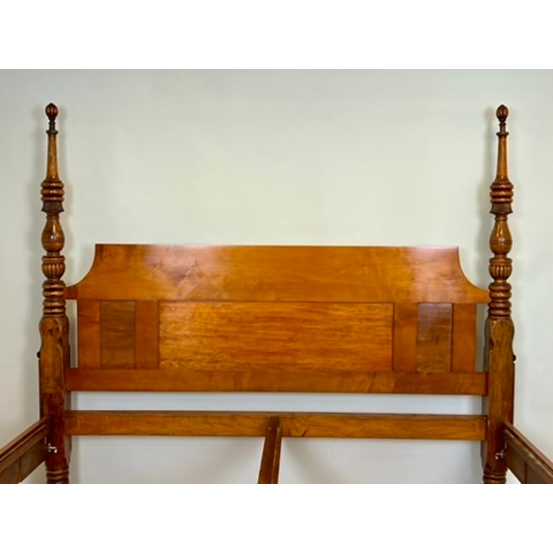 Antique 19th Century Sheraton Field Bed Resized to King by Leonards New England Seekonk, MA