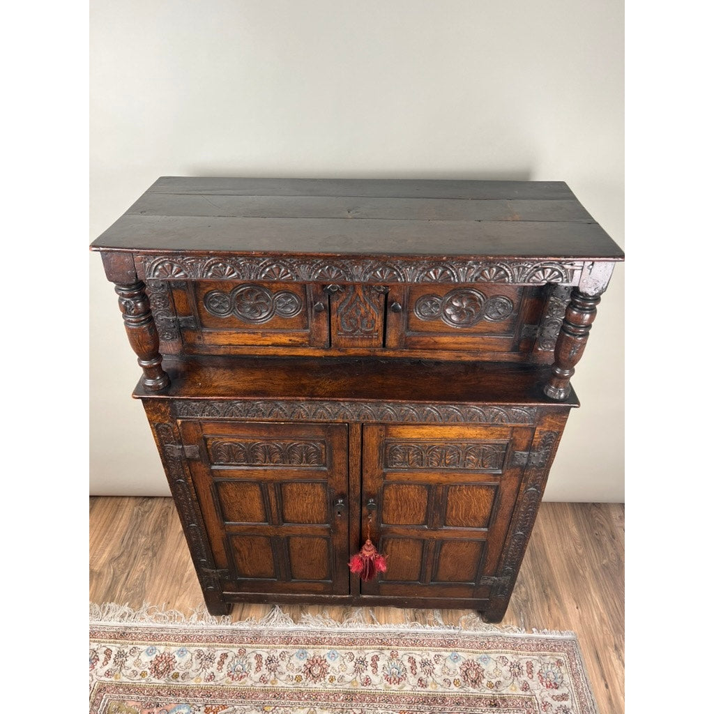 Antique Elizabethan Tudor Oak Court Cupboard c. Late 16th Century