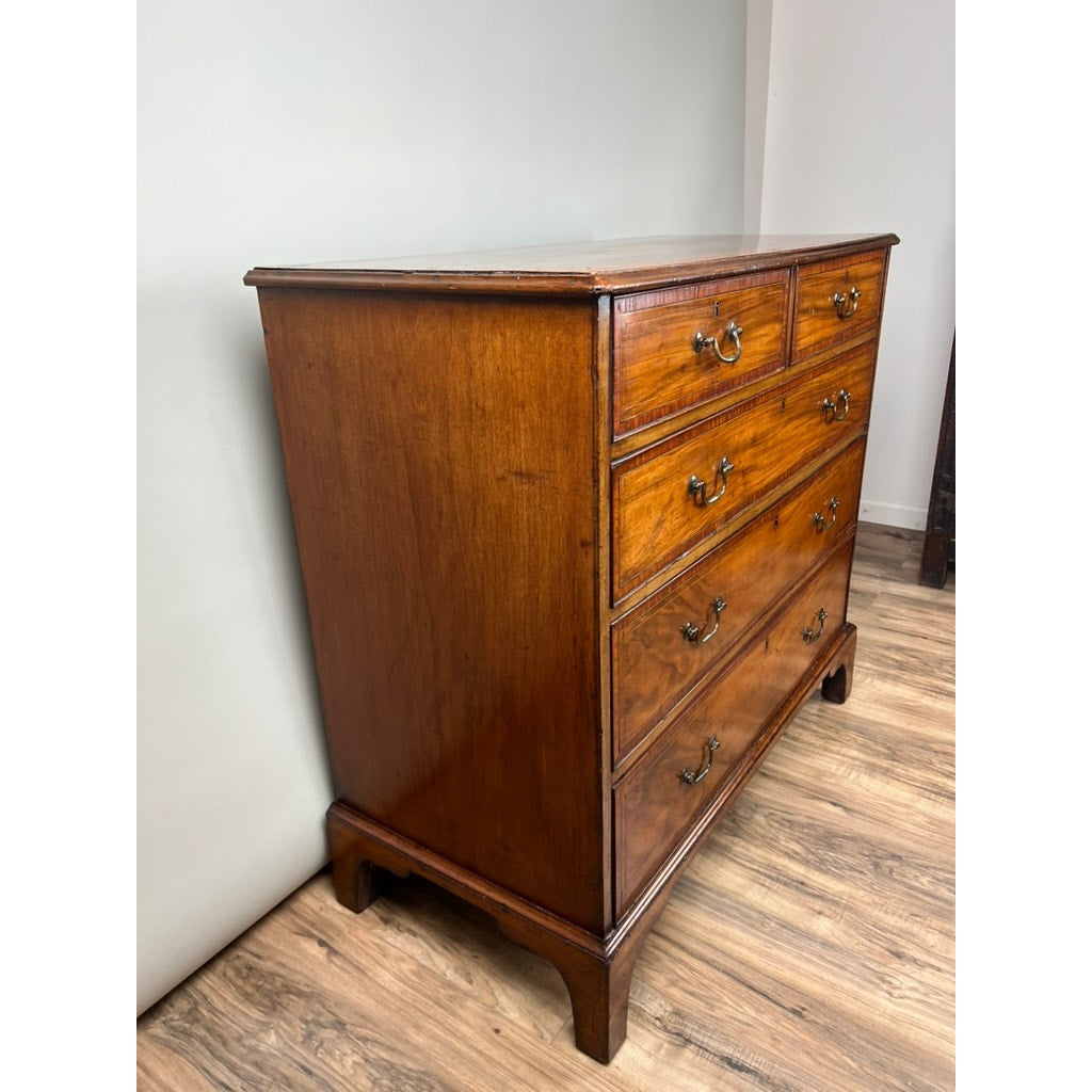 Antique George III Mahogany Edge Banded Two Over Three Chest of Drawers c. 1800