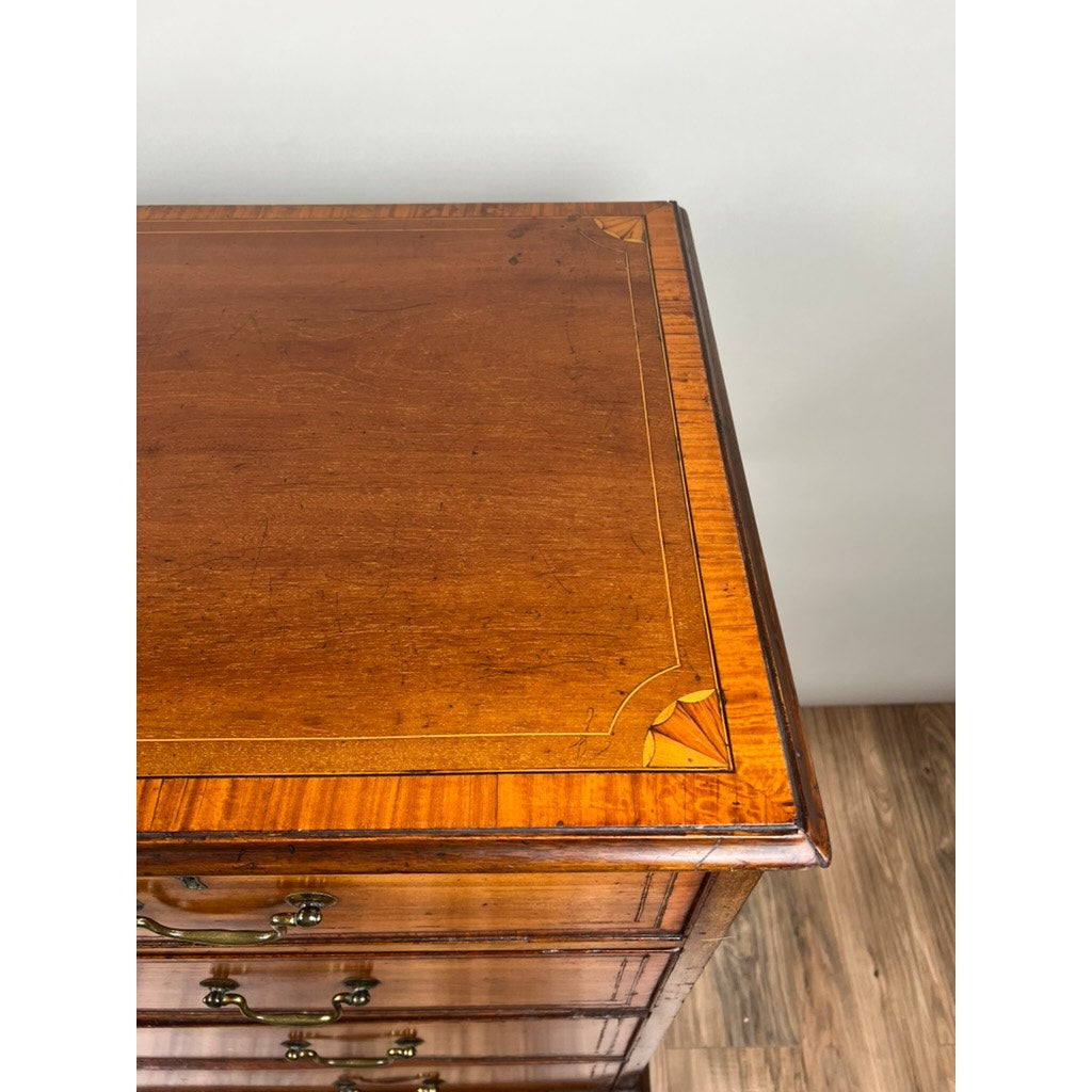 Antique George III Mahogany Edge Banded Two Over Three Chest of Drawers c. 1800