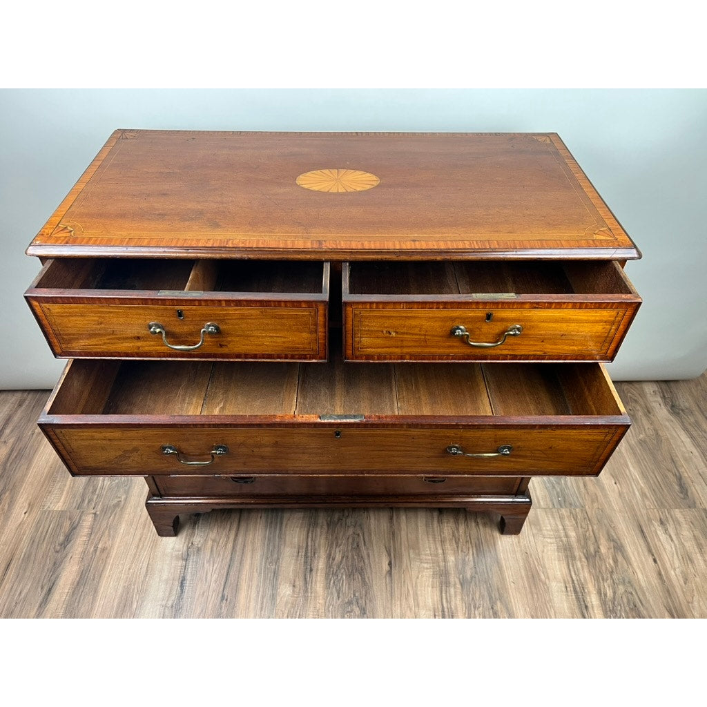 Antique George III Mahogany Edge Banded Two Over Three Chest of Drawers c. 1800