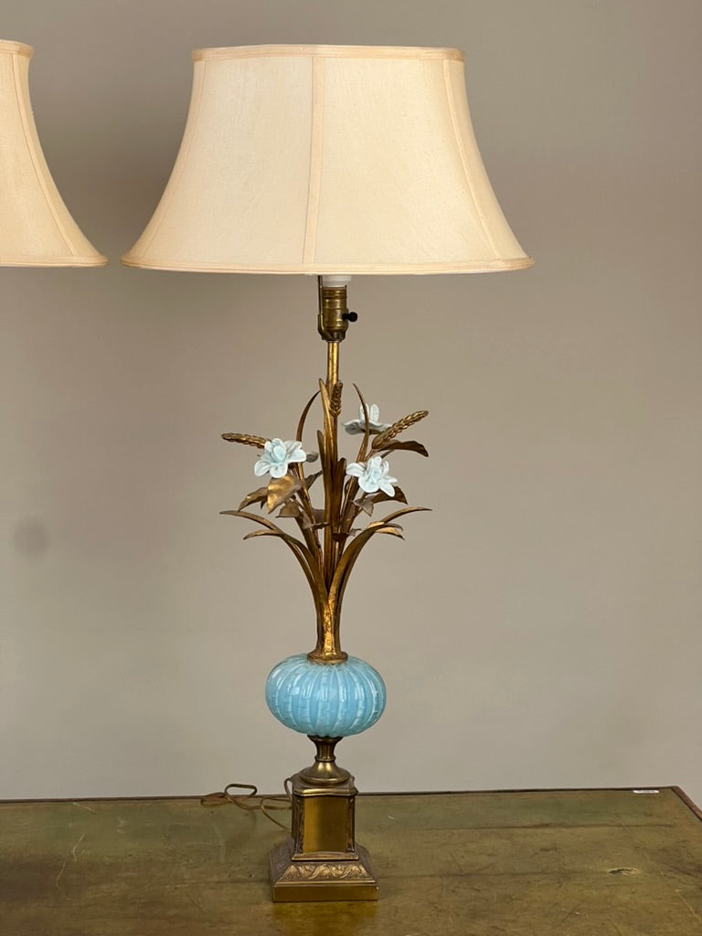 Vintage Pair Mid-Century Venetian Murano Art Glass Lamps