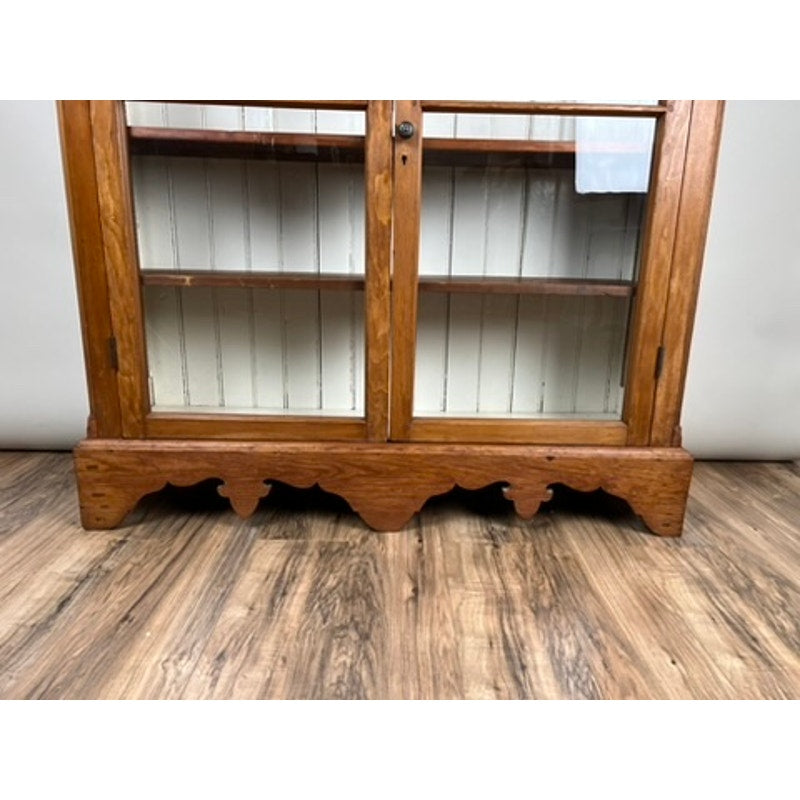 Antique Country Pine Glass Door Book Case Probably Pennsylvania or Virginia c. Mid 19th Century