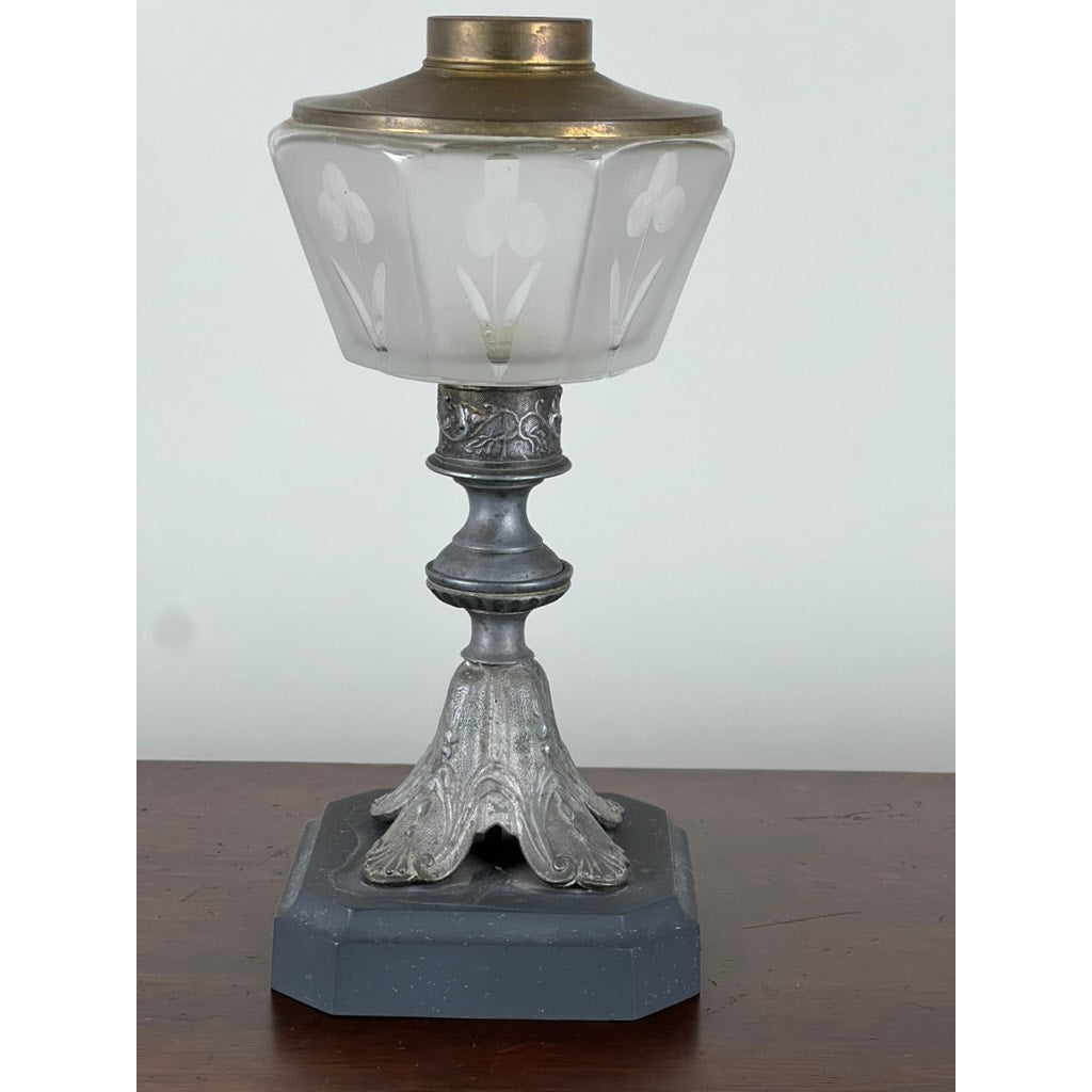 Antique Victorian Spelter Oil Lamp c. Late 19th Century