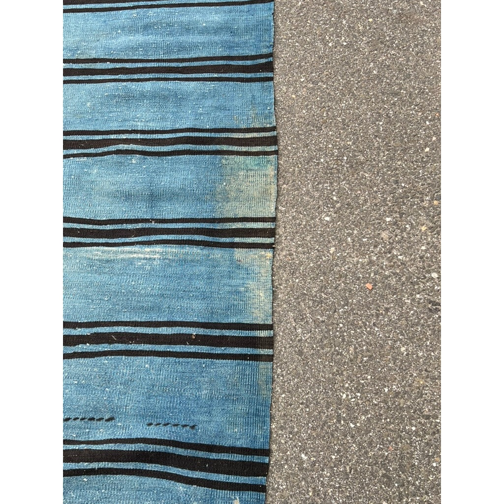 Antique Persian Indigo Blue Handwoven Cotton Runner c. Early 20th Century – 2’ x 9’1