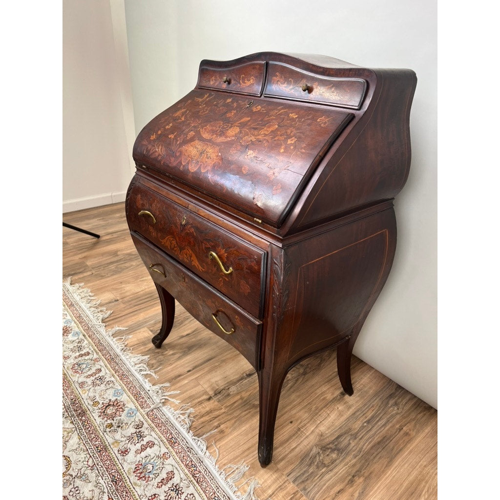 Antique Late 19th Century Dutch Marquetry Ladies Writing Desk