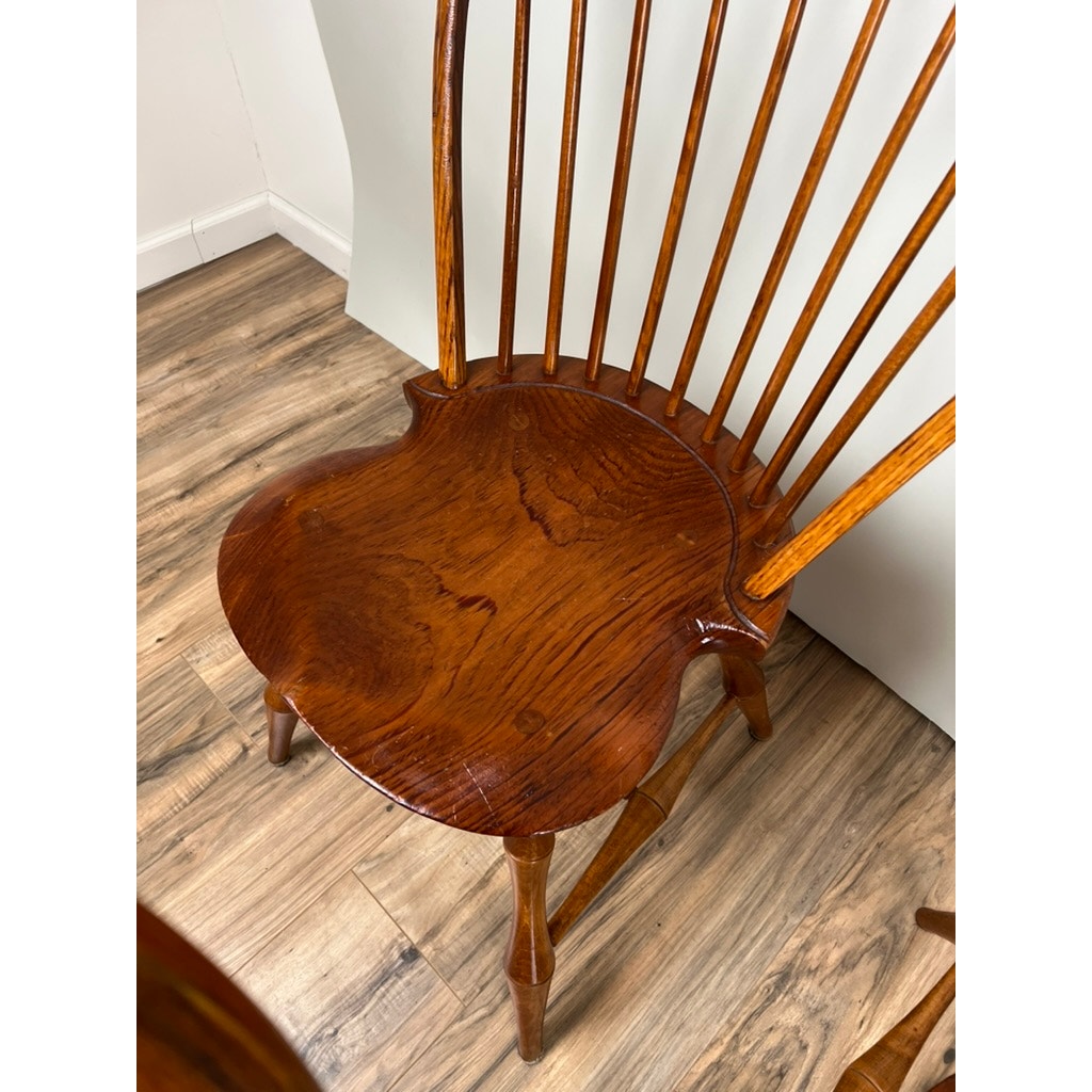 Vintage Set of Four D.R. Dimes Bow Back Windsor Chairs (Bamboo)