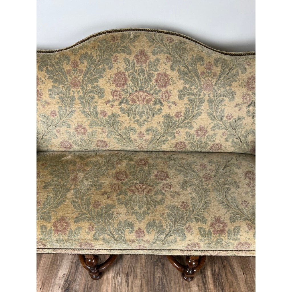 Antique French Louis XIV Style Highback Settee c. Late 19th Century