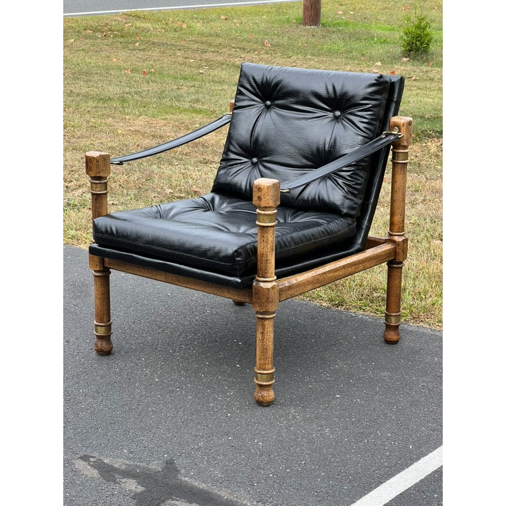 Vintage Mid-Century Modern Campaign Style Sling Chair dated 1970