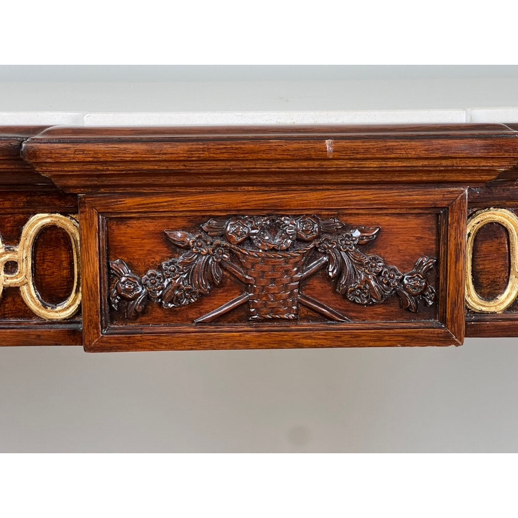 Vintage Ardley Hall Neoclassical Style Granite Top Parcel Gilt Console Table