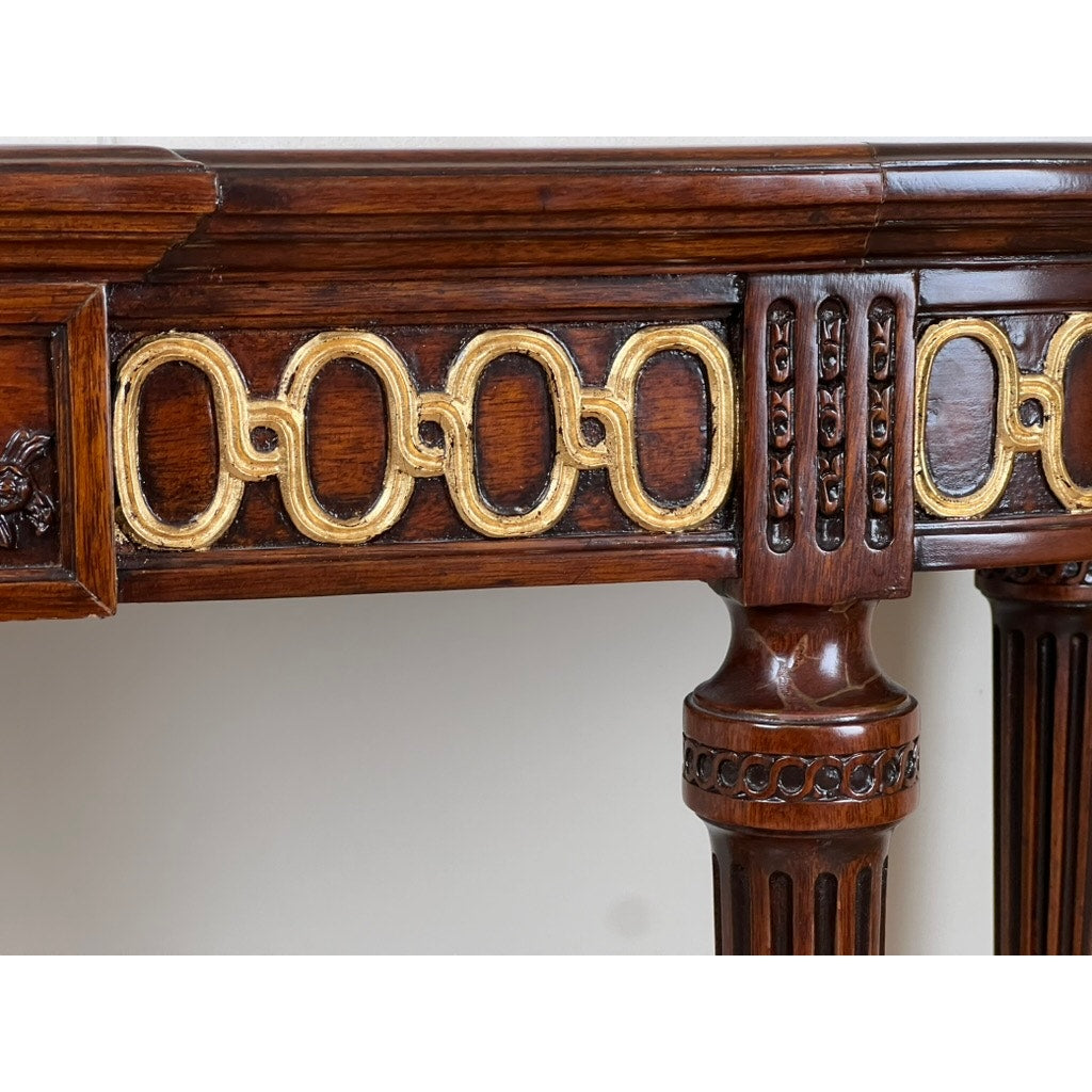 Vintage Ardley Hall Neoclassical Style Granite Top Parcel Gilt Console Table