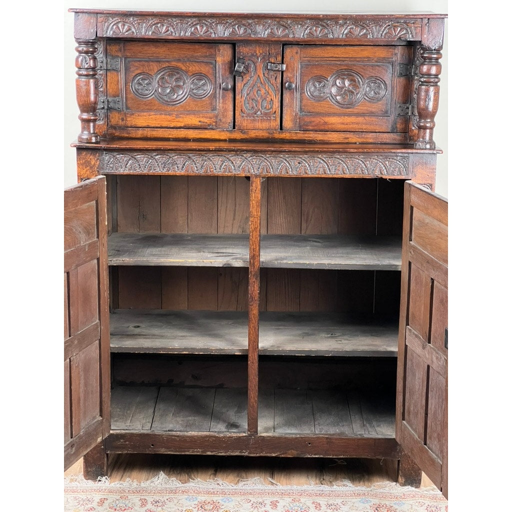 Antique Elizabethan Tudor Oak Court Cupboard c. Late 16th Century