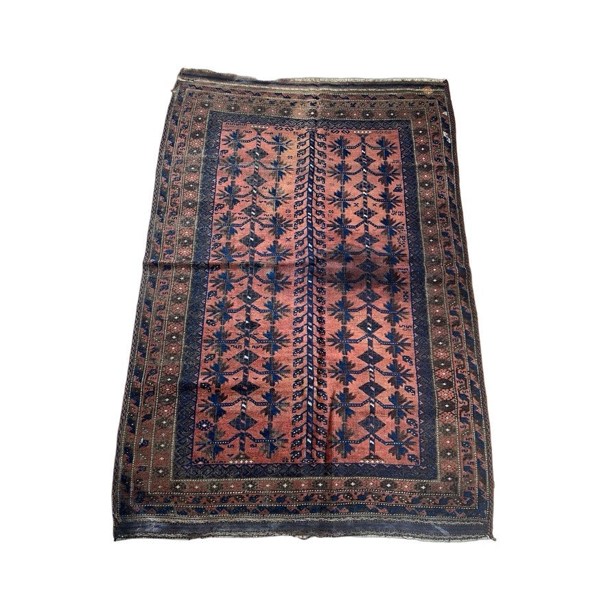 Antique Afghan Baluch Rug c. Late 19th Century 3’7 x 5’4