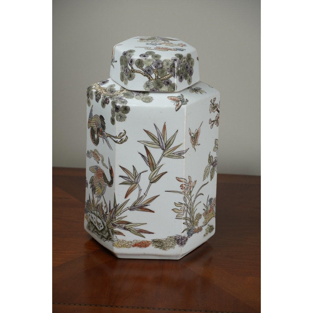 Antique Large Famille Rose Chinese Export Ginger Jar