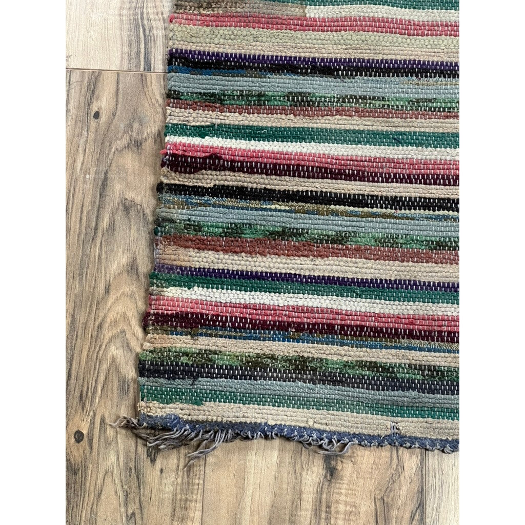 Antique American Rag Rug c. Early 20th Century 2’7 x 5’9