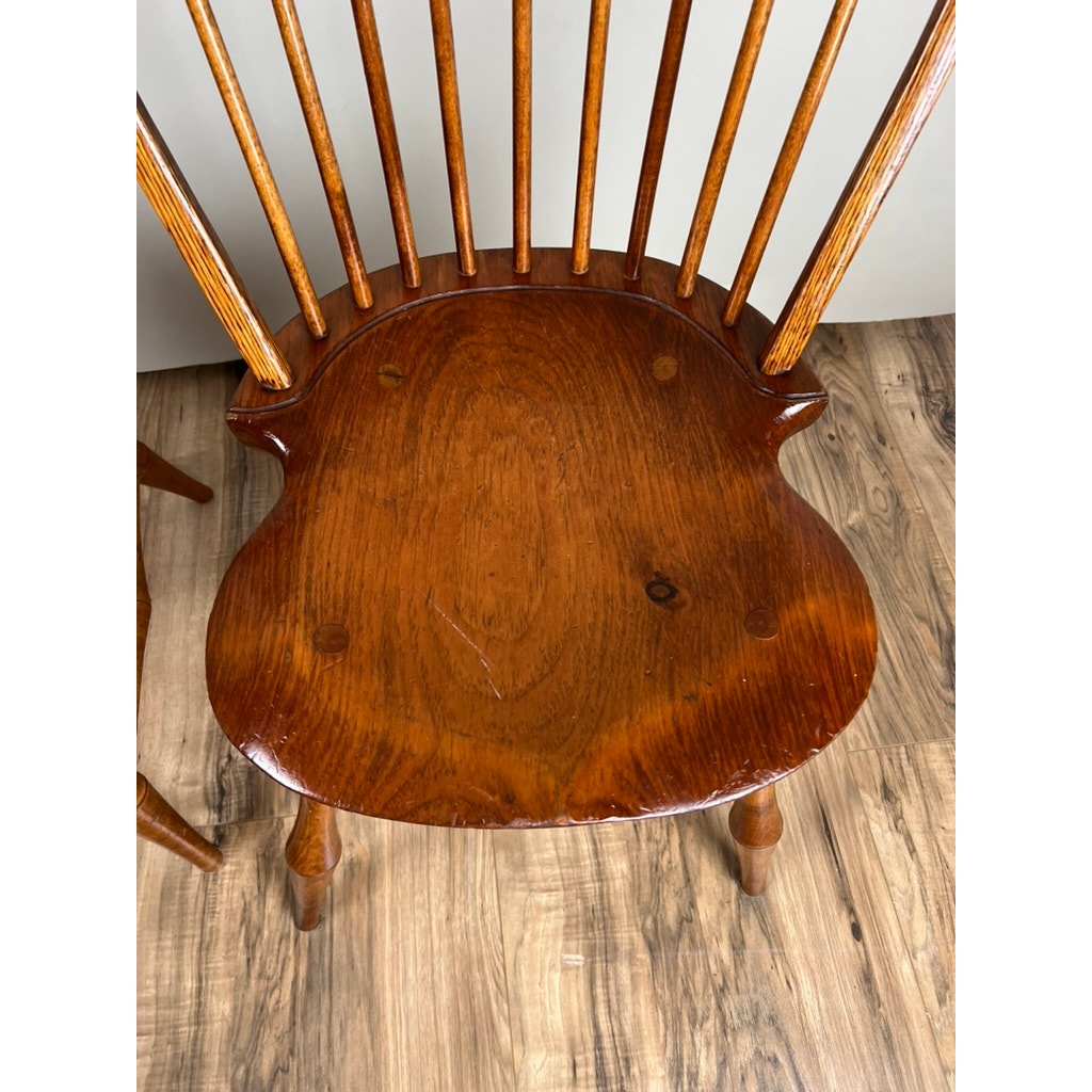 Vintage Set of Four D.R. Dimes Bow Back Windsor Chairs (Bamboo)