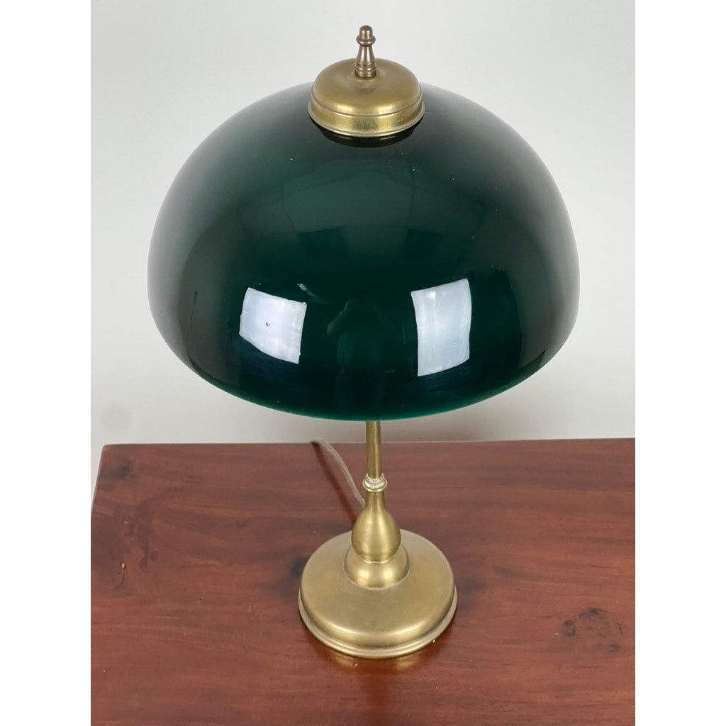 Antique Bankers Green Shade Emeralite Style Desk Lamp c. Early 20th Century