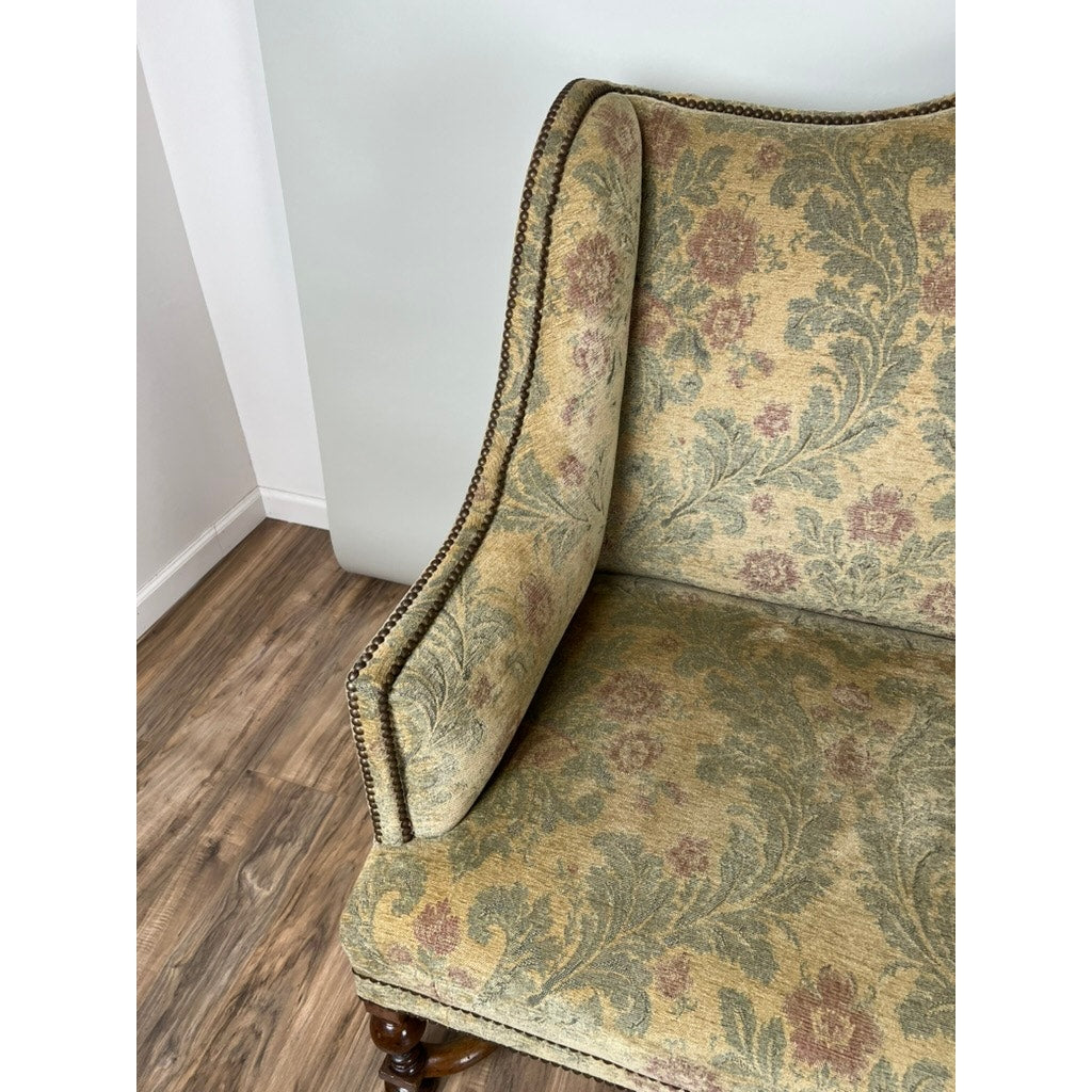 Antique French Louis XIV Style Highback Settee c. Late 19th Century