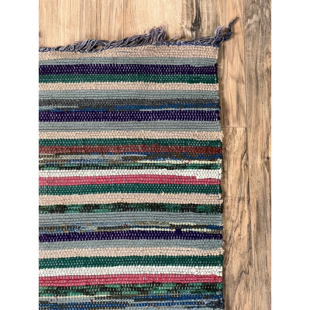 Antique American Rag Rug c. Early 20th Century 2’7 x 5’9