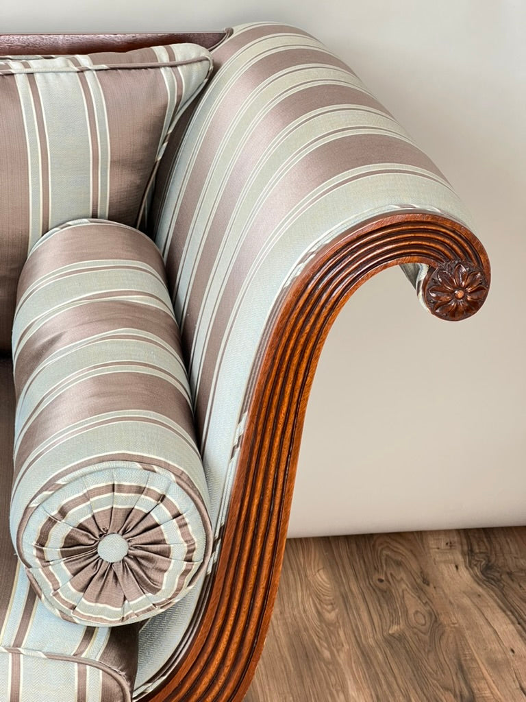 Vintage David Salmon Furnishers Mahogany Regency Style Sofa